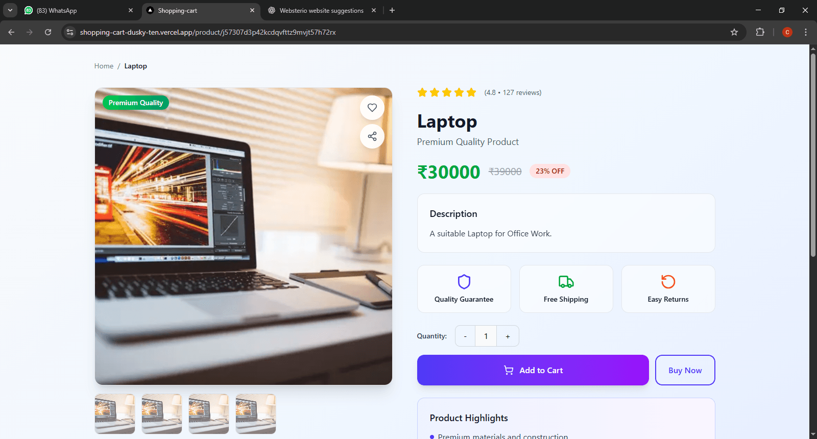 Web development project